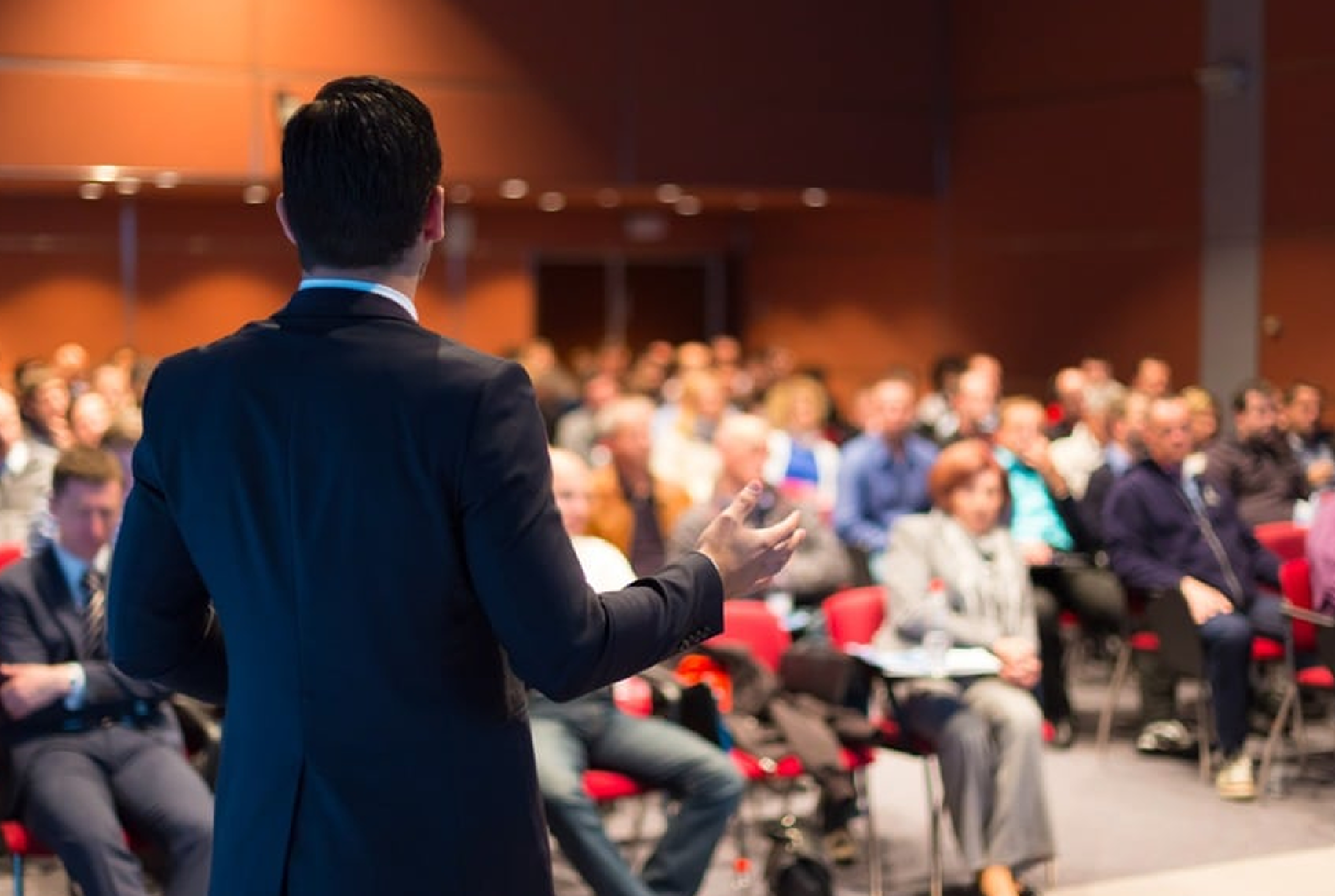 Conference attendees in seminar hall